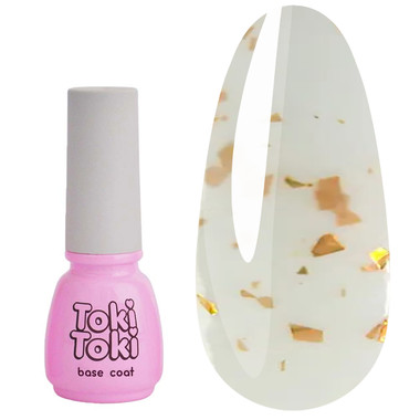 Baza hybrydowa Toki-Toki Potal 011 pastelowy błękit ze złotymi listkami 5 ml - Фото №1