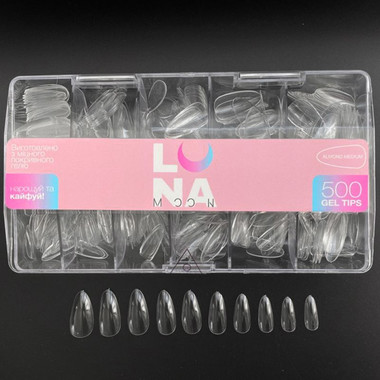 Гелевые типсы для наращивания ногтей LUNA Almond Medium (500 шт) - Фото №3