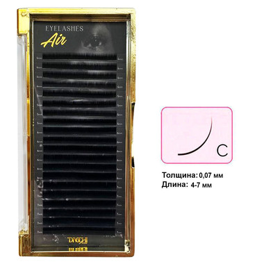 Ресницы Divochi Air MIX черный изгиб C 0.07 20 рядов 4-7 мм