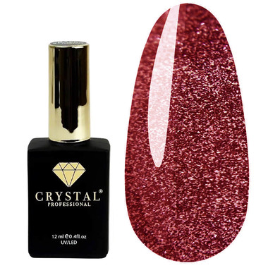 База для ногтей Crystal Base Disco №19 бордовый светоотражающий 12 мл - Фото №1