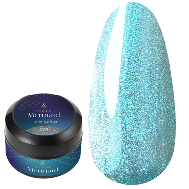Żel F.O.X Shine Gel Mermaid 003 turkusowo-niebieski perłowy 15 ml - Фото №1