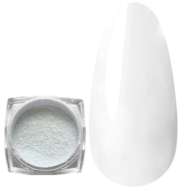 Pastelowy pyłek do paznokci MANY BEAUTY efekt syrenki holograficzny BIAŁY
