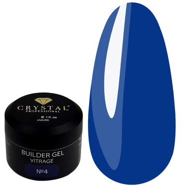 Żel budujący CRYSTAL Vitrage Builder gel №4 niebieski 15 ml - Фото №1
