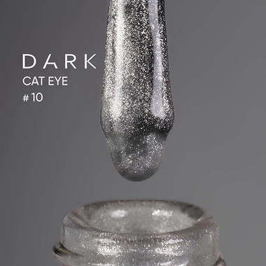 Lakier hybrydowy DARK Cat Eye 10 srebrny 10 ml - Фото №2