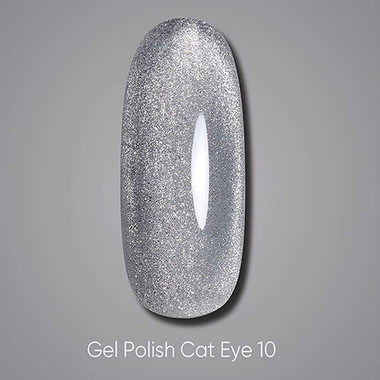 Lakier hybrydowy DARK Cat Eye 10 srebrny 10 ml - Фото №3