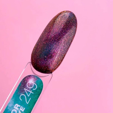 Гель-лак LUNA Color Cat Eye 249 темно-зеленый, темно-розовый 8 мл (047-3918-1239) - Фото №3