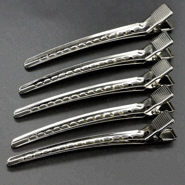 Klipsy klamry fryzjerskie metalowe do włosów 10,5 cm 12 szt. - Фото №3