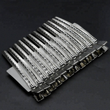 Klipsy klamry fryzjerskie metalowe do włosów 10,5 cm 12 szt. - Фото №4