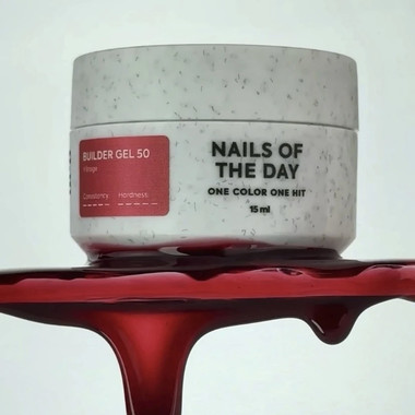 Zel budujący NAILSOFTHEDAY Builder gel 050 Vitrage czerwony 15 ml - Фото №4
