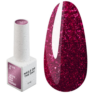Гель-лак NAILSOFTHEDAY Cat Eye Gel Polish 05 бордово-вишневый 6 мл - Фото №1