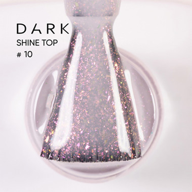 Top hybrydowy Dark Shine Top 10 mleczny z różowym połyskiem 10 ml - Фото №2