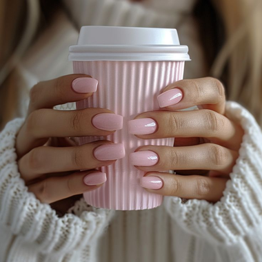 Solid Pink Nails
