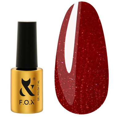 Гель-лак FOX Moulin Rouge 010 ярко-красный с малиновым шиммером 7 мл - Фото №1