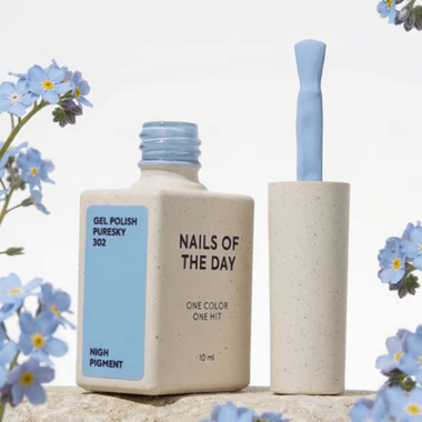 Lakier hybrydowy NAILSOFTHEDAY 302 Puresky pastelowy niebieski 10 ml - Фото №4
