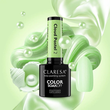 Lakier hybrydowy Claresa Cloud Pastel 2 perłowa mięta 5 ml - Фото №3