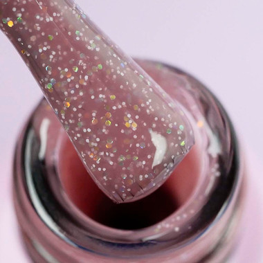 База Toki-Toki Shimmer base 05 темно-розовый с бело-золотым микроблеском 5 мл - Фото №2