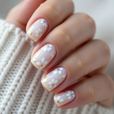 Delicate floral manicure