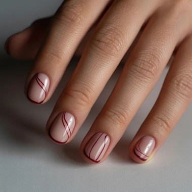 Nowoczesny jesienny manicure z liniami graficznymi