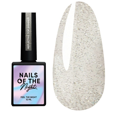 SALE Тоp hybrydowy NAILSOFTHENIGHT Reflective top Shimmer, 10 ml - Фото №1