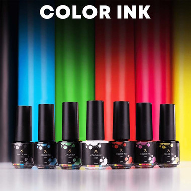 SALE Kolorowa tusz polimerowa dla zdobień w technice akwarela F.O.X Color Ink Black 006, 5 ml - Фото №3