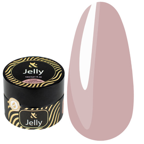 Гель для наращивания F.O.X Jelly Cover Cappuccino, 15 мл - Фото №1