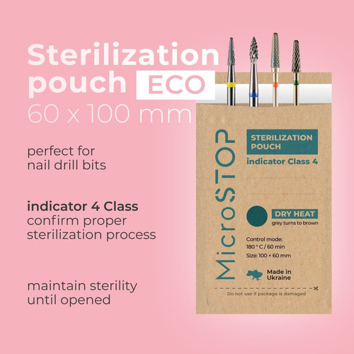 Torebki do sterylizacji Microstop ze wskaźnikiem 4 klasa 60×100 mm, 100szt - Фото №2