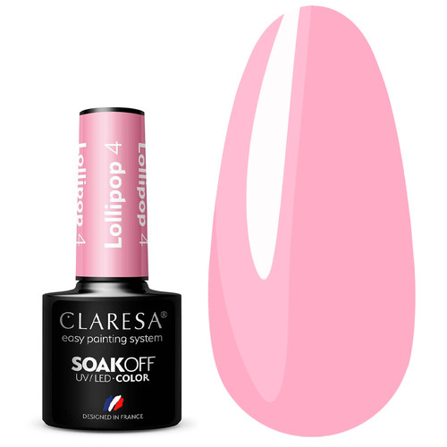 Claresa LOLLIPOP 4 розовый гибридный лак для ногтей, 5г