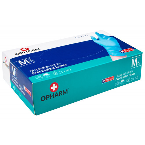 Rękawice Nitrylowe Opharm Niebieskie, rozmiar M, 100 szt - Фото №2