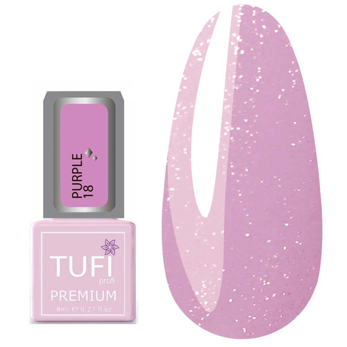 Гель-лак TUFI profi PREMIUM Purple 18 маргаритка с блестками 8мл (0102512) - Фото №1