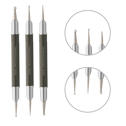 Zestaw krótkich kropek Kodi do zdobienia (3 szt; średnica końcówki: 3x1,5 mm; 2,5x1 mm; 2x0,7 mm)