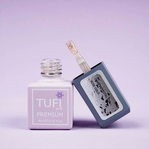 Тоp hybrydowy TUFI profi PREMIUM Dimond Potal z potalem i różowo-złotym połyskiem 8 ml (0125774) - Фото №3