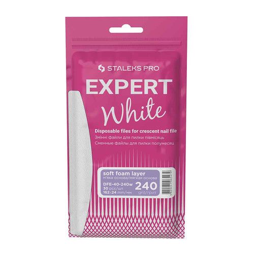 Zestaw wymiennych nakładek do pilnika półksiężyc Staleks Pro EXPERT 40 240 grit (30 szt.) - Фото №1