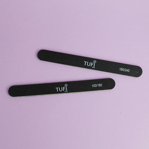 Пилочка TUFI profi PREMIUM прямая черная 180/240, 17,8 см 1 шт (0122191) - Фото №3