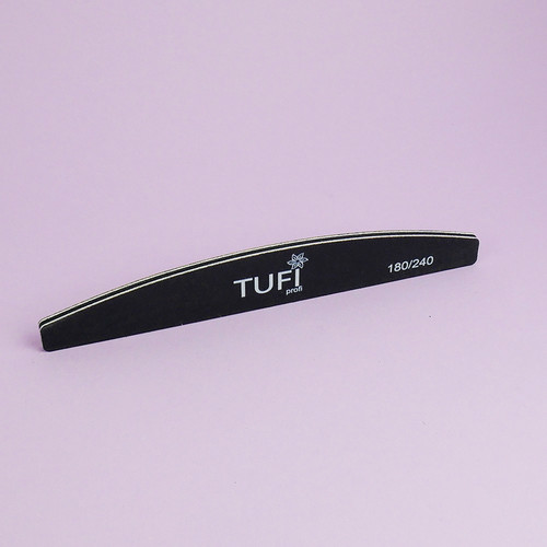 Пилочка TUFI profi PREMIUM полукруг черная 180/240, 17,8 см 1 шт (0122156) - Фото №2
