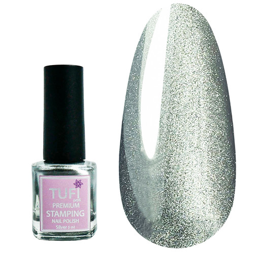 Lakier do stemplowania TUFI profi  PREMIUM  Stamping srebrny 5 ml (121821) - Фото №1