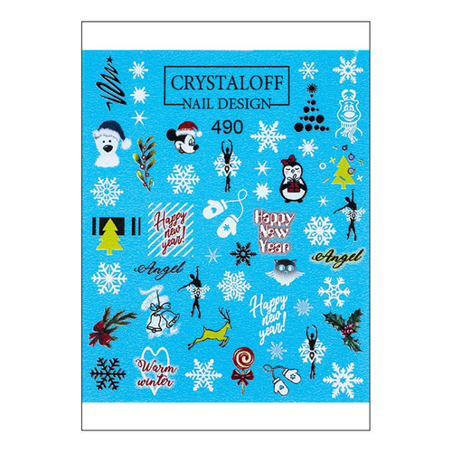 Slider design Crystaloff Nail design  490 New Year