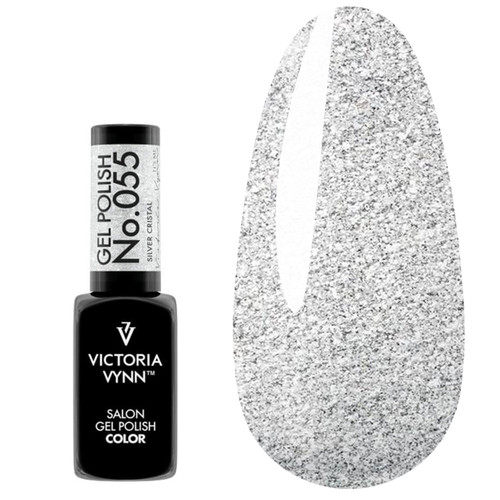 Гель лак Victoria Vynn COLOR GLITTER 055 Silver Cristal серебряный 8ml