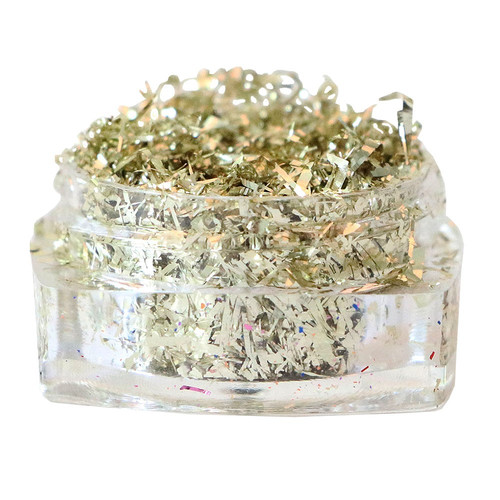Стружка для декора ногтей Komilfo Foil Stripes №09 Champagne Silver (0,2 г) - Фото №4