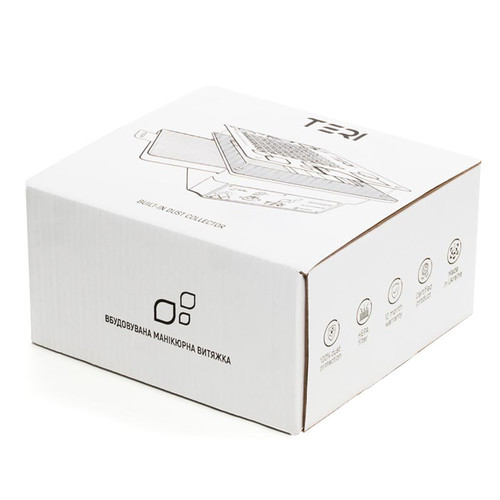 Built dust collector for manicure TERI Turbo black (black mesh) - Фото №3