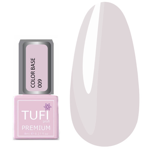 Цветная база TUFI profi PREMIUM Color Base 009 полупрозрачная розовый беж 8 мл (0103708) - Фото №1