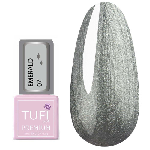 Lakier hybrydowy TUFI profi PREMIUM Emerald 07 Srebro 8 ml (0102526) - Фото №1