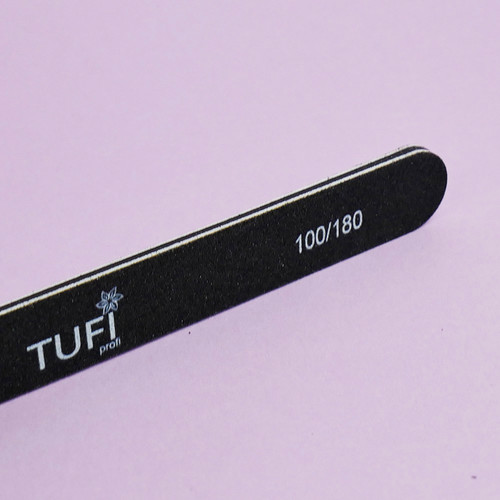 Пилочка TUFI profi PREMIUM прямая черная 100/180 грит 17,8 см 25 шт (01221898) - Фото №3