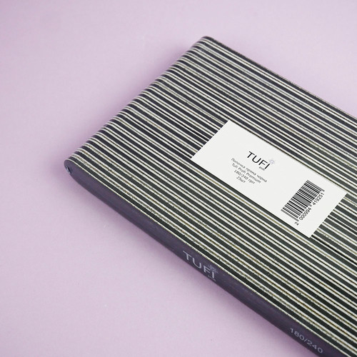 Пилочка TUFI profi PREMIUM прямая черная 180/240 грит 17,8 см 25 шт (0122190) - Фото №2