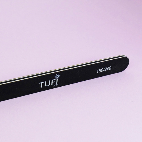 Пилочка TUFI profi PREMIUM прямая черная 180/240 грит 17,8 см 25 шт (0122190) - Фото №3