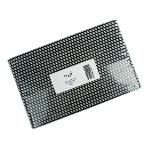 Пилочка TUFI profi PREMIUM прямая черная 180/240 грит 17,8 см 25 шт (0122190) - Фото №1