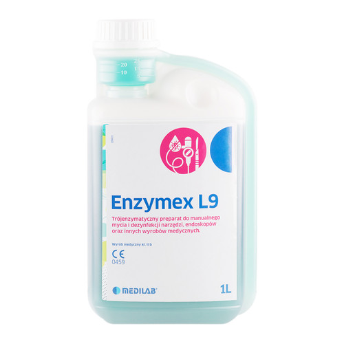 Płynny Medilab preparat Enzymex L9 do manualnego mycia i dezynfekcji narzędzi medycznych 1L