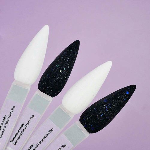 Top hybrydowy TUFI profi PREMIUM Diamond Potal Matte Top matowy z potalem i połyskiem kosmos 8 ml (0125770) - Фото №3