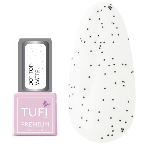 Tоp hybrydowe TUFI profi PREMIUM Dot Top Matte No Wipe matowy z drobinkami 8 ml (0103868) - Фото №1