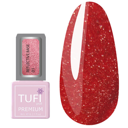 Светоотражающая база TUFI profi PREMIUM Reflective Base 01 персиковый смузи 8 мл (0125388) - Фото №1