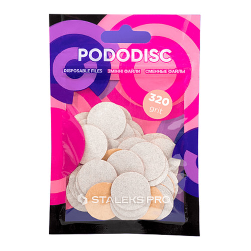 White refill pads for pedicure disc Staleks Pro M 320 grit (50 pc) - Фото №1